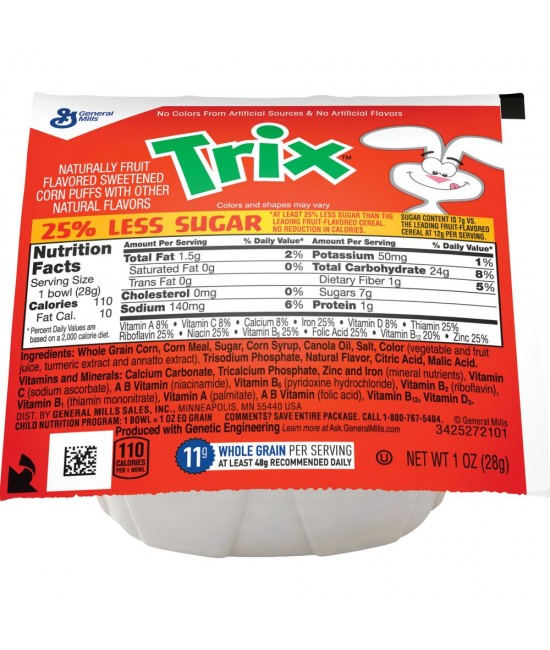 Trix™ 25% Less Sugar Bowlpak Cereal